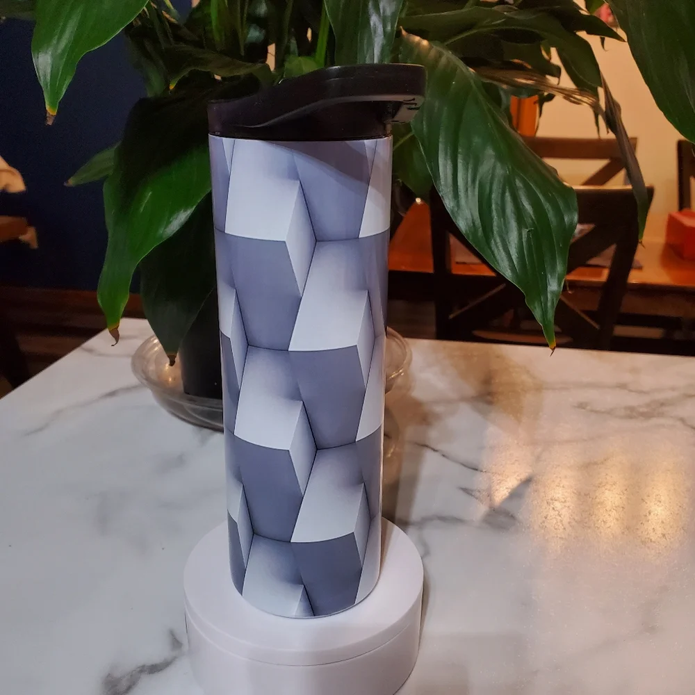 Shades of Gray 3D Look 20oz Tumbler with duo lids 🎉sale
